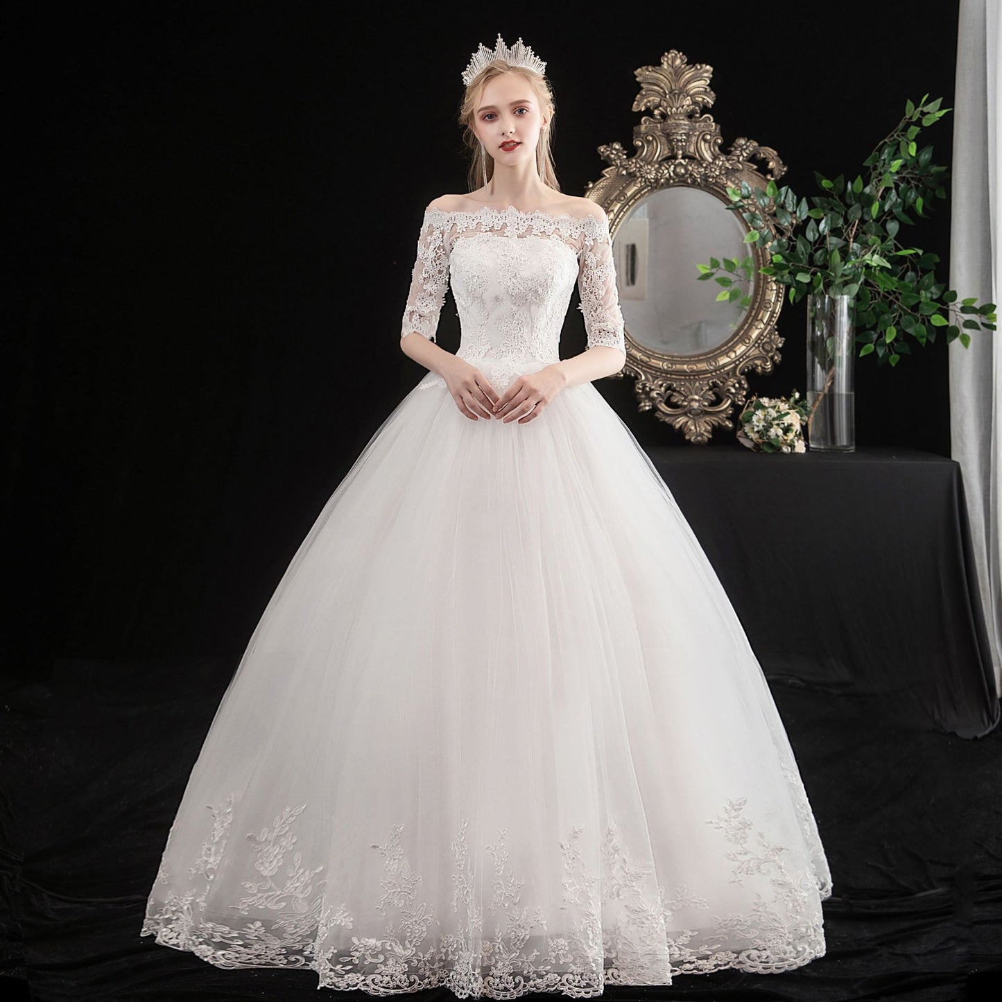 White Bridesmaid Dresses: Red Wedding Dresses Elegant Boat Neck