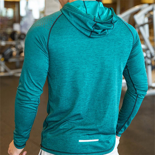 Men Hoodies Summer Running Fitness Casual Hooded Quick Dry Sweatshirts