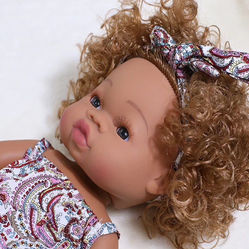 14inch Full Body Vinyl Bebe Reborn Dolls Soft Lifelike Baby Toys American Reborn Black Baby Doll Vinyl Baby Doll Toys Girls Boys