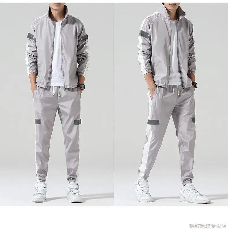 Sports Suit Men's Spring and Autumn Casual Running Sportswear Cardigan Casual Sweater Three-piece Suit