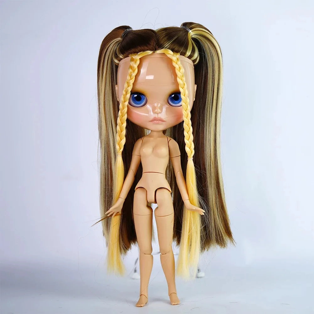 ICY DBS Blyth Doll Tan Skin Matte Face Glossy Face Pouting Lips 30CM BJD 19 Joints Body Doll DIY Make Up Costume Doll Gift Toy