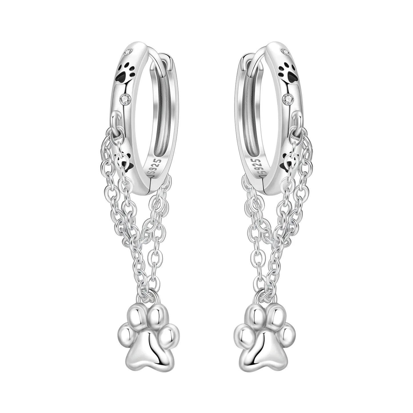 PANPOKI 925 Sterling Silver Multi Layer Starry Tassel Drop Earrings Women Earrings Charm Trend Versatile Party Jewelry Gifts