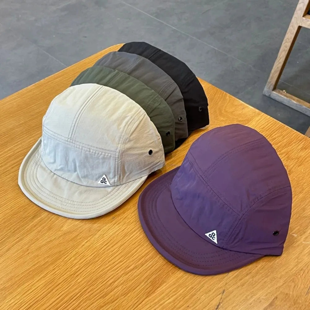Japanese Retro Quick-drying Short Brim Baseball Caps Unisex Summer Outdoor Sunscreen Casual Versatile 5-flap Tooling Camping Hat
