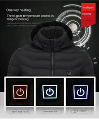 Heating Jacket Men's USB Intelligent Heating Waterproof Hooded Top