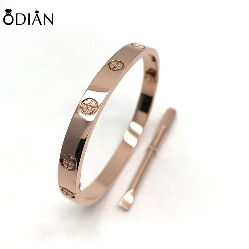 Luxury Brand Jewelry Fashion Stainless Steel Charm Luxury Jewelry Bangle SCREW Cartierreds Bracelets Couple Gift