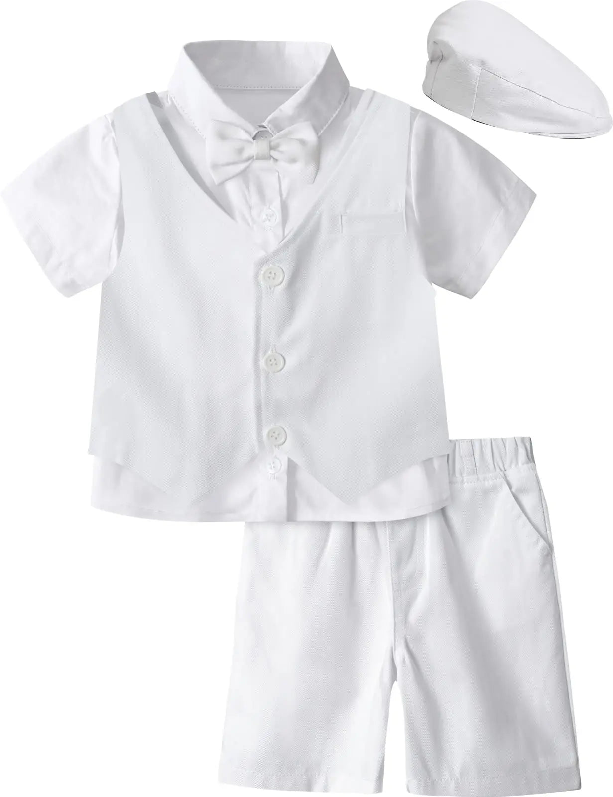 Kids Boy Clothes Set Formal Wedding Outfit Birthday Suit Little Gentleman Clothing Toddler Outfits with Beret Hat