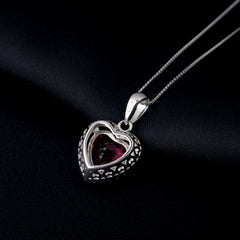 3.6ct Created Ruby Pendant Necklace No Chain 925 Sterling Silver