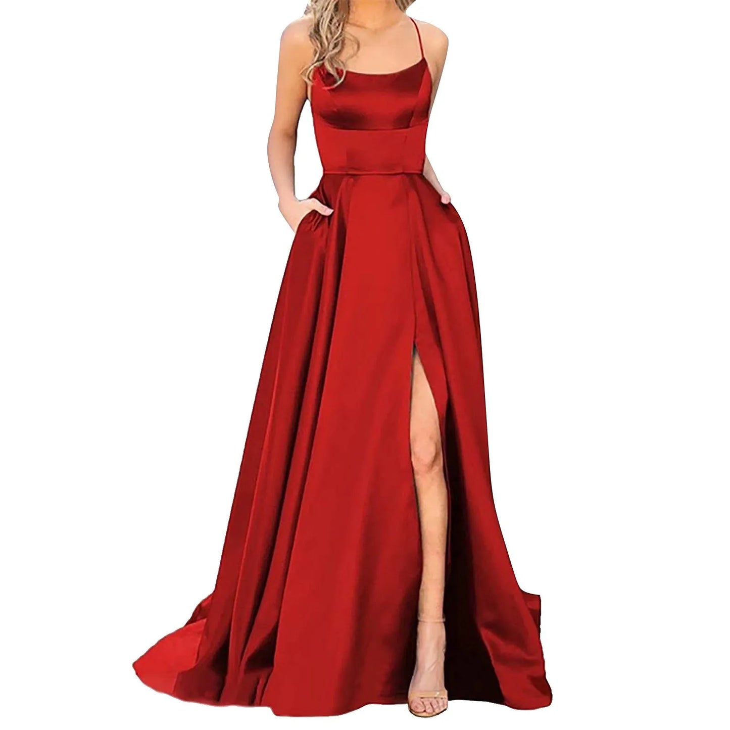 Evening wear Dresses: Maxi Dress Lace-Up Backless Long Dresses