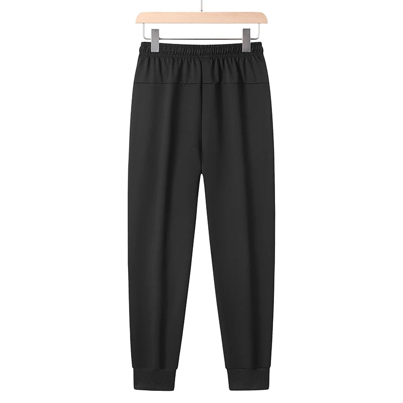 Plus Size Men's Pants 8xl 7xl 6xl Black Grey Blue Casual Elasticity Waist Drawstring