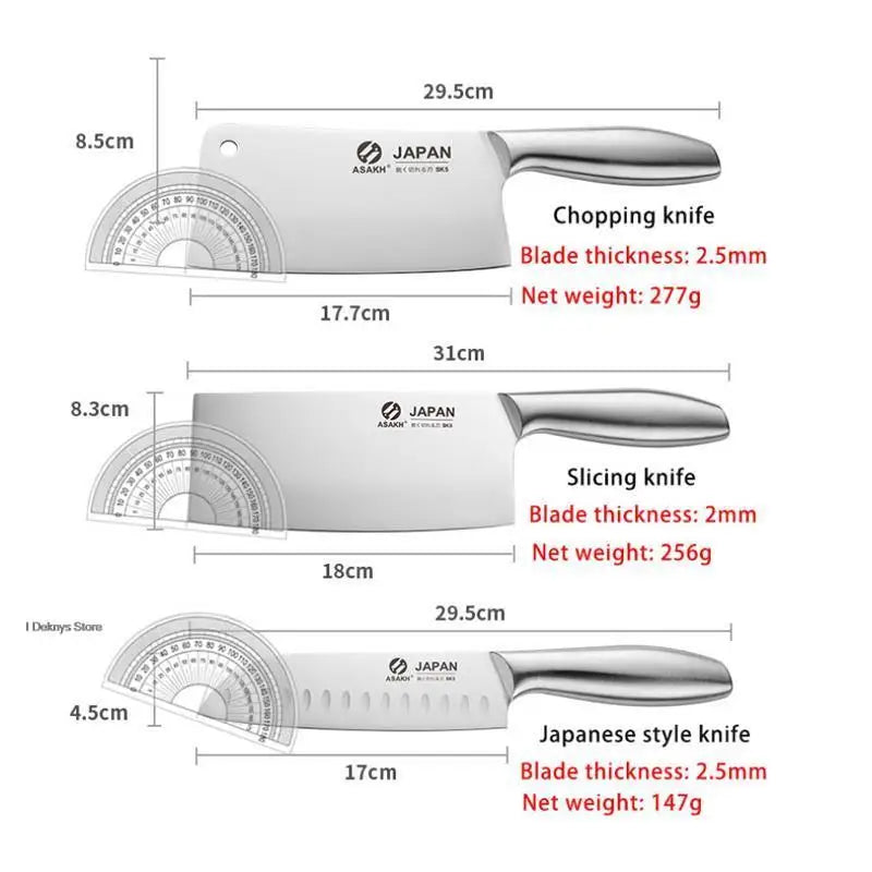 Japanese Kitchen Chef Knife Meat Fish Slicing Vegetable Cutter Stainless Steel Cleaver