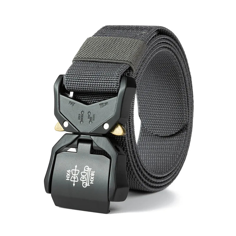 New Outdoors Belt Buckle Quick Release Elastic Belt Casual Tooling Training Belt Men's Trousers Belt