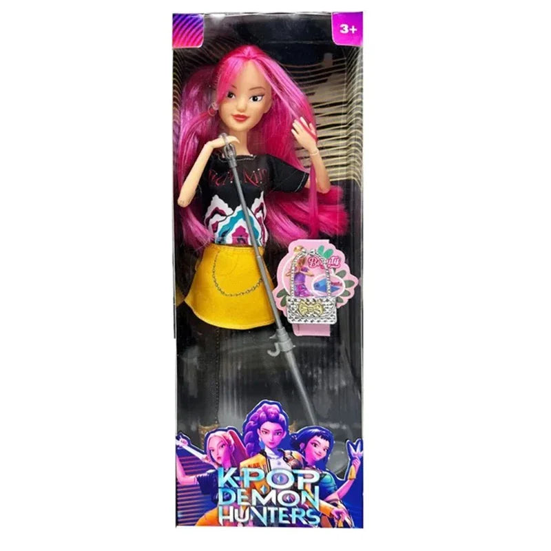 2025 Kpop Demon Hunters Live-Action Figure Toy Set with Theme Song Colorful Lights Action Figures for Fans And