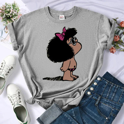 Mafalda tshirt women designer graphic manga Tee girl harajuku comic streetwear clothes