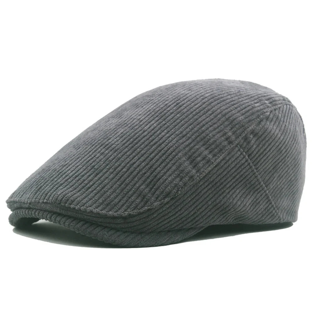 Corduroy Men Hats For Male Retro Berets Seasons Casual Flat Cap Fashion Dad Hats Unisex Bonnet Gorros Hombre Retro Artist Hat