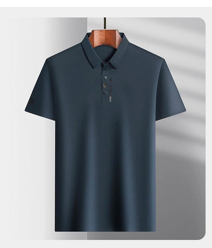 Brand high-end ice silk short sleeved men's POLO shirt 2024summer fashionable embroidery design top breathable and cool T-shirt