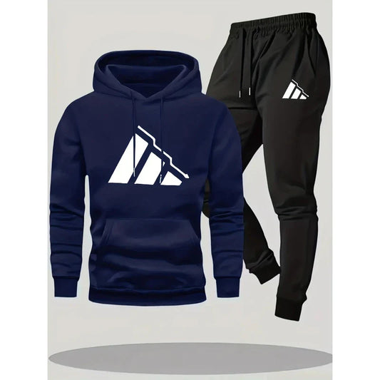 Family Matching Hoodie Set Parent Child Cotton Two Piece Outfit Black White Logo Print Casual Loungewear Comfortable