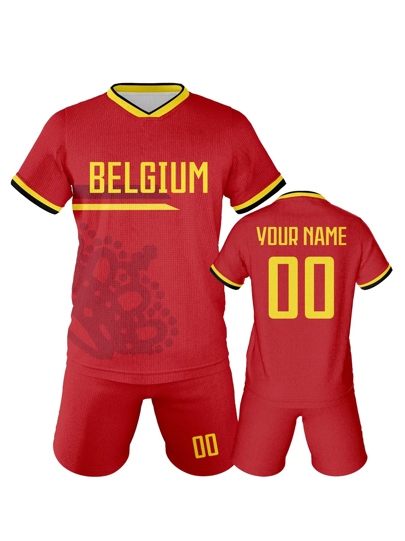 Belgium Customized Football Jersey for Kids Boys Soccer Jersey Set Personalized Summer Football Uniforms Girls Tracksuit 3-14Y