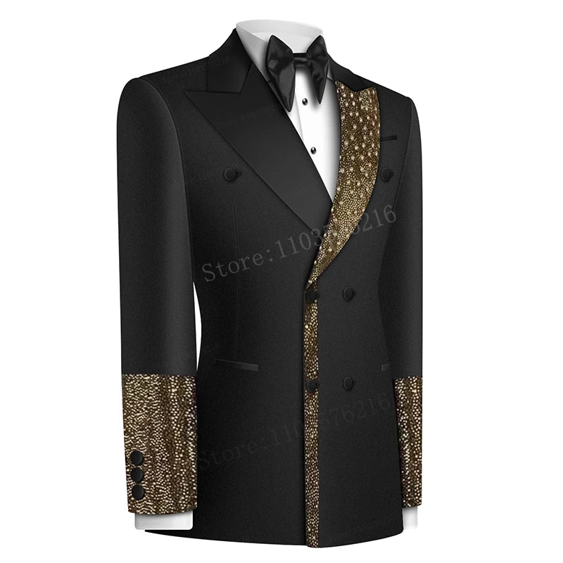 Tuxedo for Mens: 2 Piece Men's Suit Tailcoat Application Single Button Lapel Satin