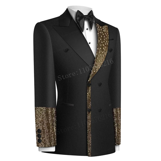 Tuxedo for Mens: 2 Piece Men's Suit Tailcoat Application Single Button Lapel Satin