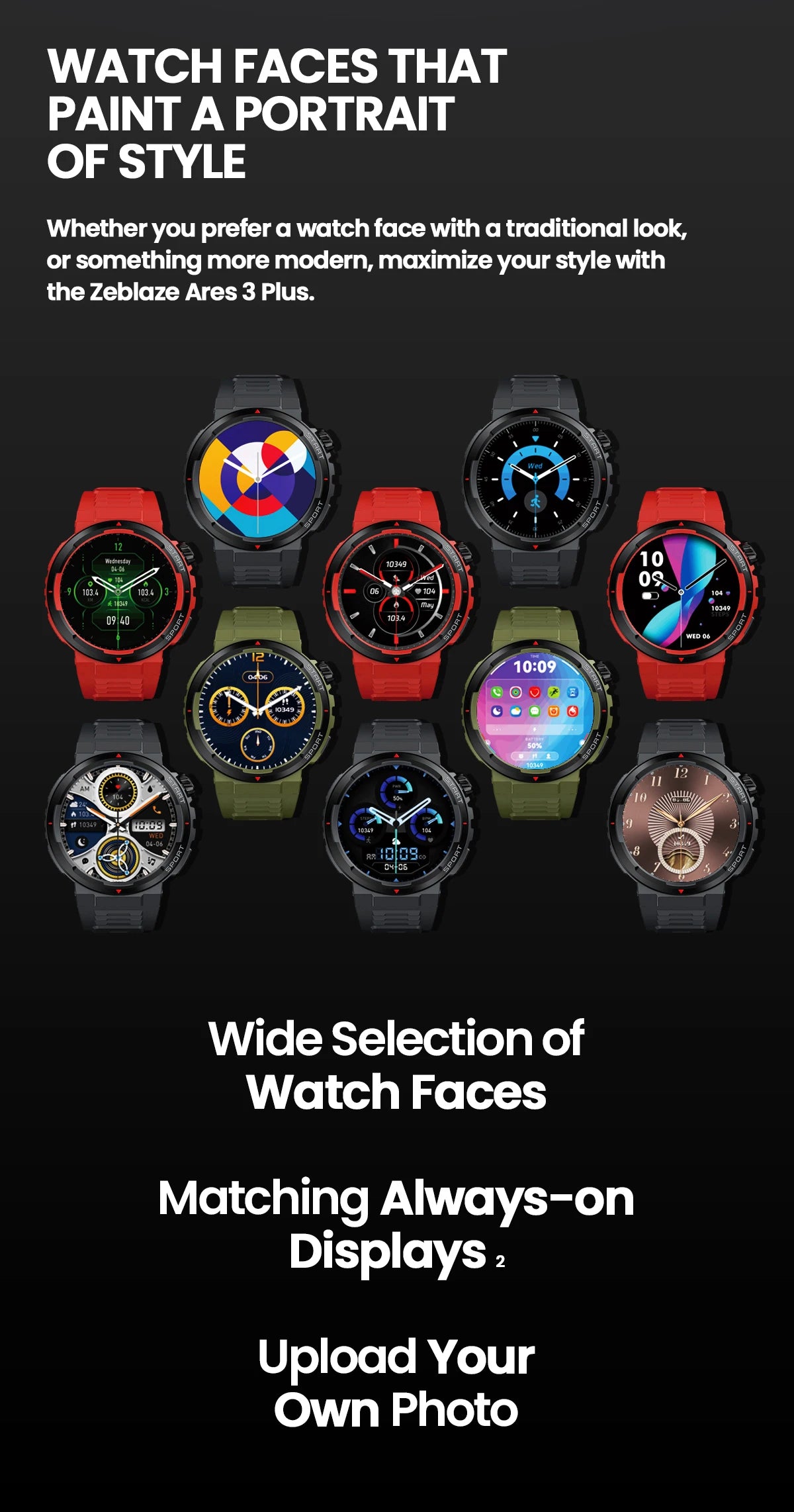 New Zeblaze Ares 3 Plus 1.43'' HD AMOLED Display Smartwatch Bluetooth Phone Calling New 3D Interactive Sports Smart Watch Men