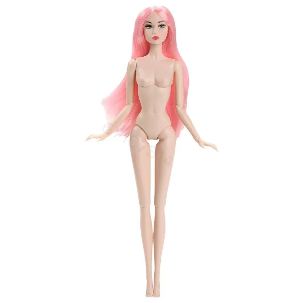 32cm Supermodel Nude Doll 1/6 BJD European Fashion Doll Joints Movable Long Hair White Skin Children Dress Up Play House Toys