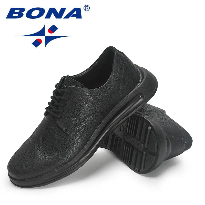 BONA 2023 New Designers Handmade Genuine Leather Shoes Men Casual Sneakers Man Business Loafers Formal Walking Shoes Mansculino