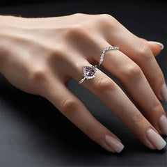 925 Silver Rings For Women Pear Cut Engagement Wedding Bridal Set Jewelry