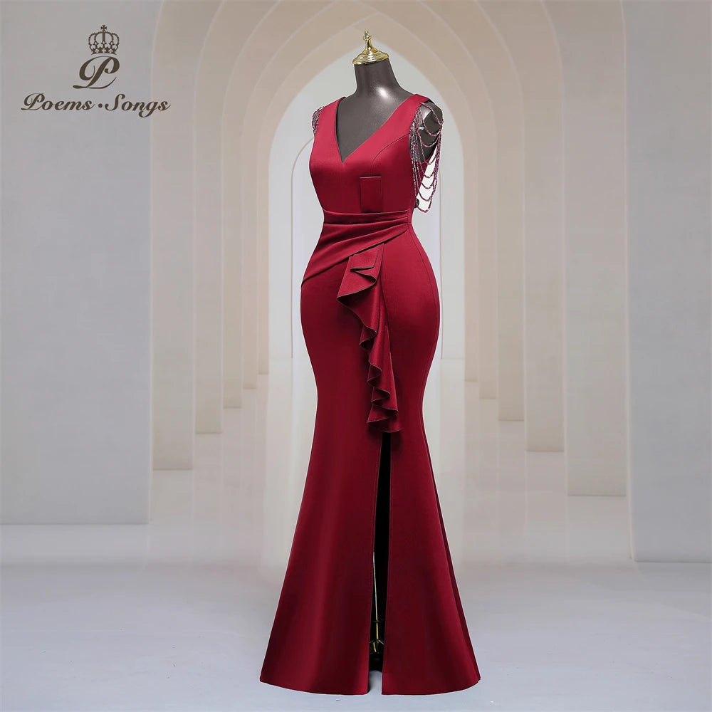 Homecoming Dresses: Party dress for women Long Prom Dress Soft Satin shoulder
