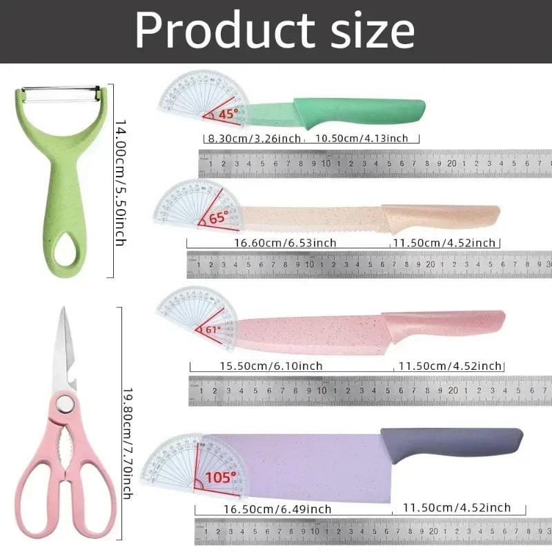 Kitchen Knife Set Professional Chef Accessories Bread Knife Scissors Vegetable