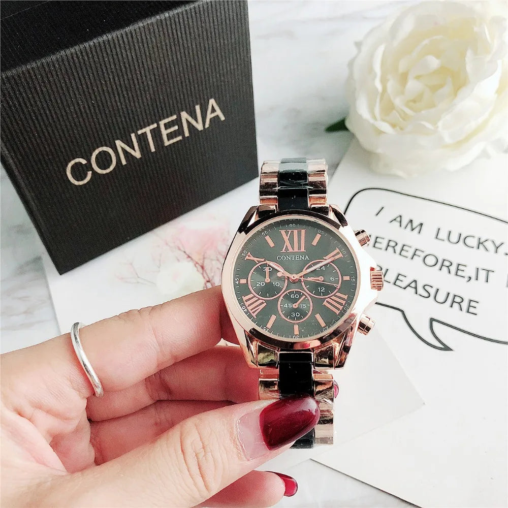 New Creative Watch Women Watches Luxury Rose Gold Quartz Ladies Watches Stainless Steel Bracelets Wristwatches Reloj Mujer