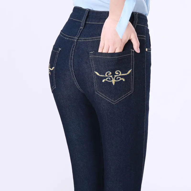 Oversize 36 Spring Summer Mom Jeans Vintage High Waist Women Denim Pants