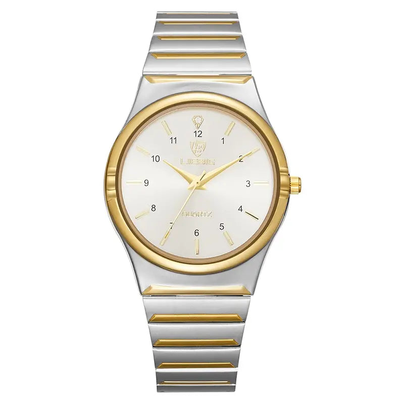 LIEBIG Japan Quart Movement Women Mens Watches Luxury Stainless Steel Female Ladies Golden Wristwatch Clock Relogio Feminino