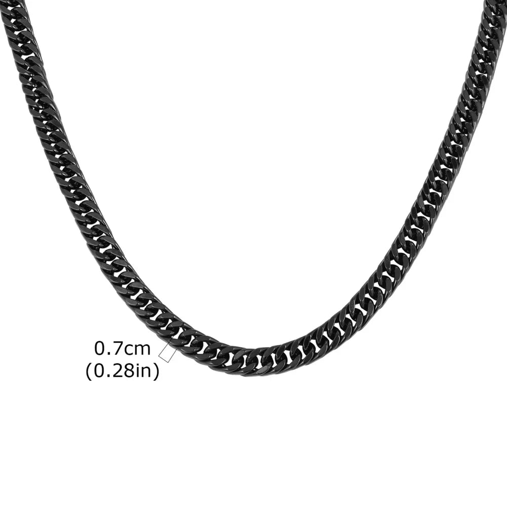 Vnox 3/5/7/9mm Thick Cuban Chain Necklaces for Men Women,Simple Miami Curb Links Collar,Waterproof Stainless Steel Unisex Chain