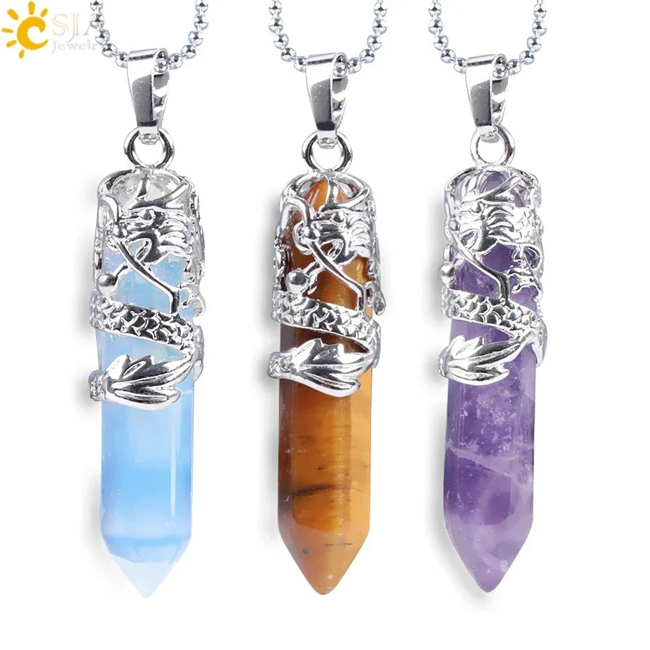 Natural Stone Cone Perfume Bottle necklace Healing Clear Quartz Crystal Pendant Reiki Essentials Oil Diffuser Vial Necklace H119