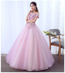 Light Purple Charming Flowers Off the Shoulder Prom Dresses