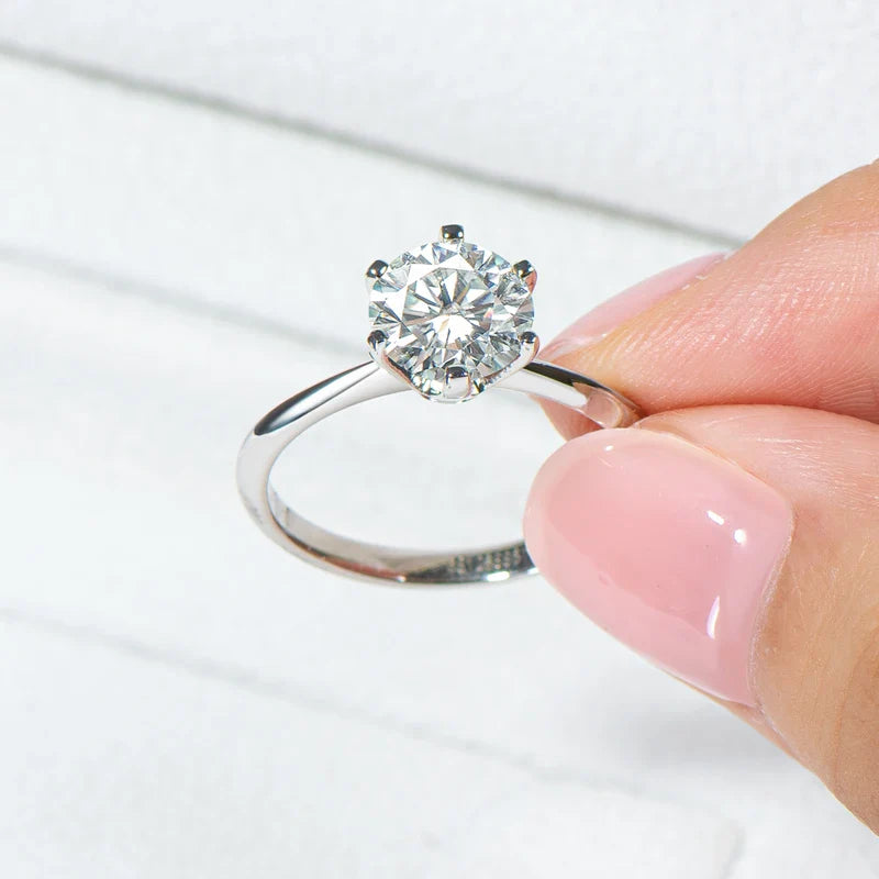 OXTAO 0.5/1/2/3 Carat  Moissanite Solitaire Rings Certified for Women 925 Silver Sparkling Lab Diamond Engagement Rings Jewelry