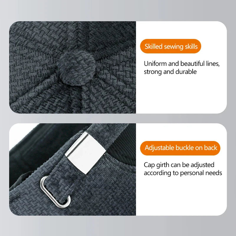 New Middle-Aged and Elderly Winter Windproof, Cold-Proof and Warm Baseball Cap With Ear Protection and Thickened Peaked Cap