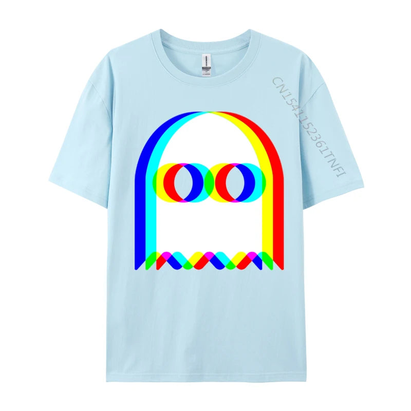Funny Ghost Trippy Vaporwave Halloween Techno Rave EDM Music New Coming Normal Cool T Shirt Cotton Fabric Men Tops & Tees