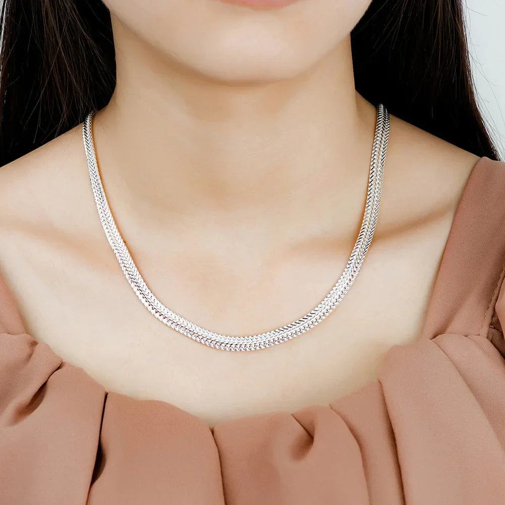 925 sterling silver Snake chain Necklace Noble for women men jewelry designer wedding engagement gifts 50/60cm wholesale price