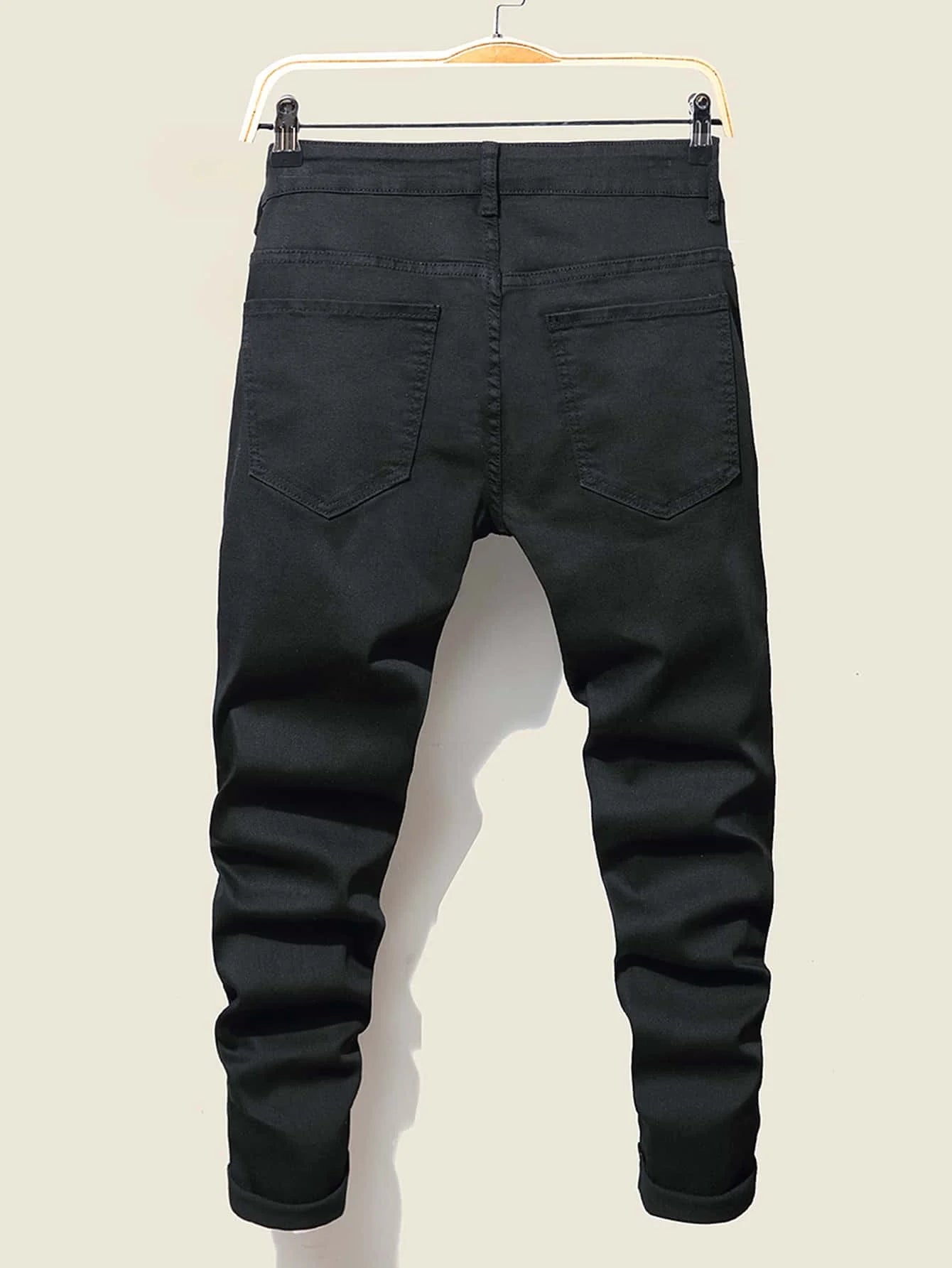 Men's Jeans Cool Ripped Skinny Trousers Stretch Slim Denim Pants