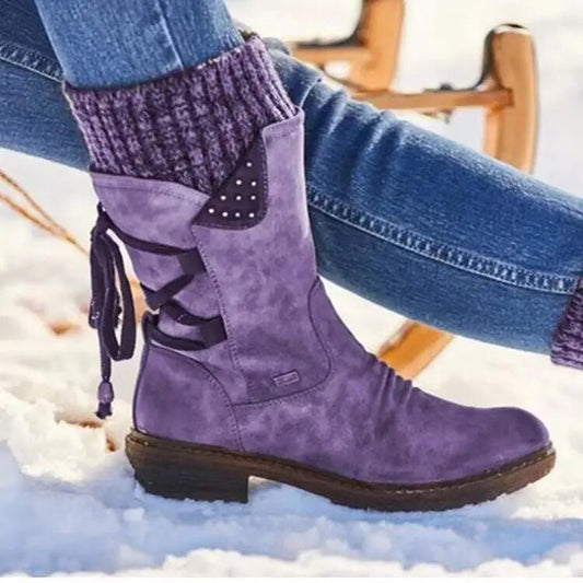 Women Winter Mid-Calf Boots  Winter Shoes Ladies Fashion Snow Boots