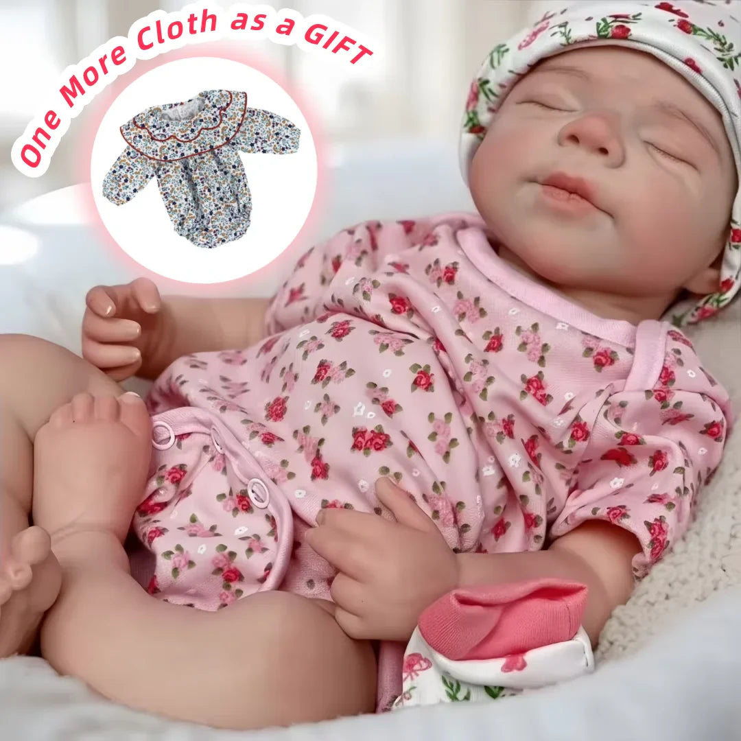 Open Mouth & Washable18Inch Pascale Whole Body Solid Silicone Bebe Reborn Girl Doll 3D Paint & Unpaint Skin Lifelike Newborn Dol