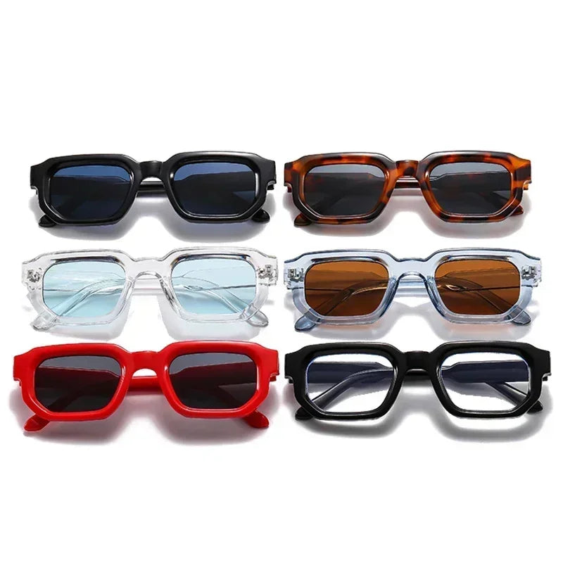 JNPCXI Fashion Blue Square Sunglasses For Women Men Retro Luxury Designer Clear Lens Sun Glasses Shades UV400 Eyeglasses