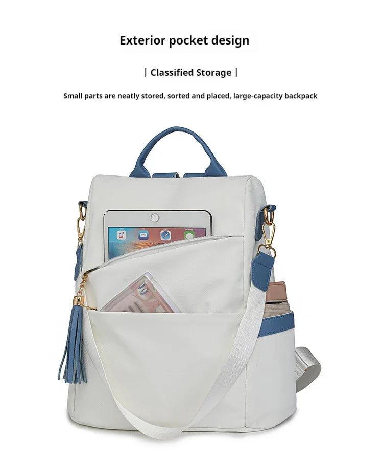 Women's fashion backpack large capacity lightweight Oxford cloth schoolbag leisure travel small backpack women
