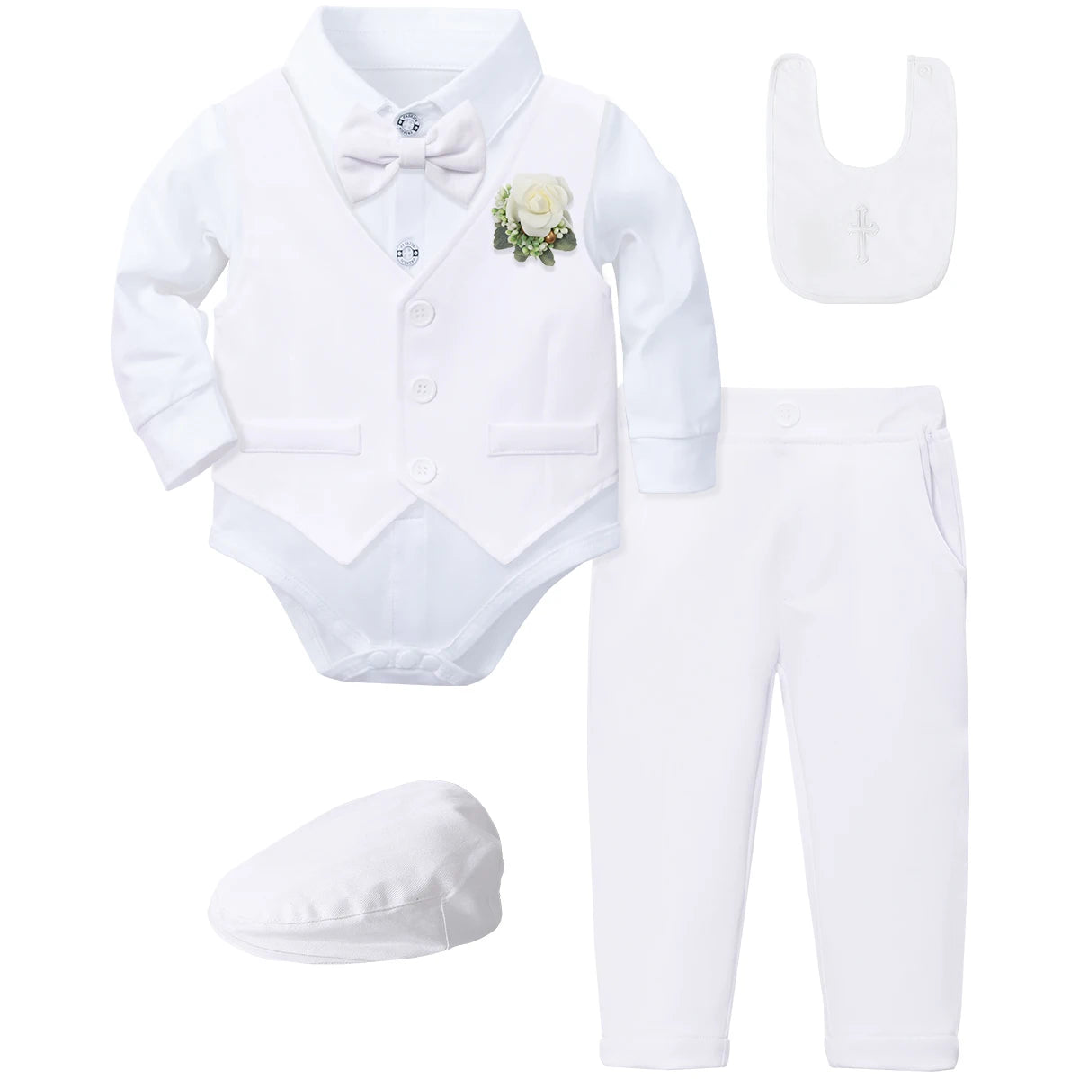 Outfit Boy Infant Baby Church Christening Suit Toddler White Blessing Set Newborn Easter Birthday Party Gift Clothes