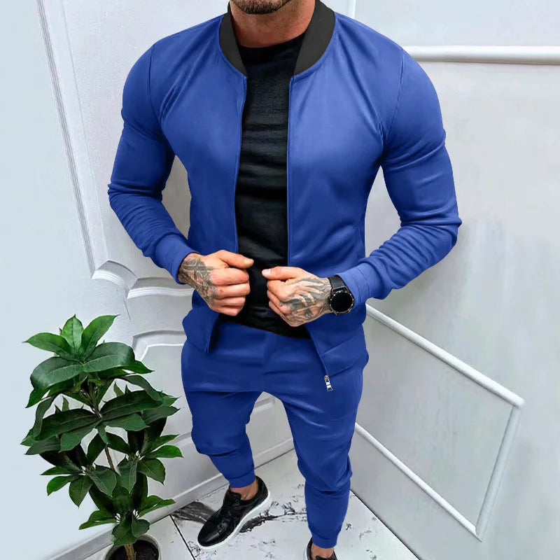2025 Men's Fitness Sports Style Outdoor Casual Zipper Set In Stock