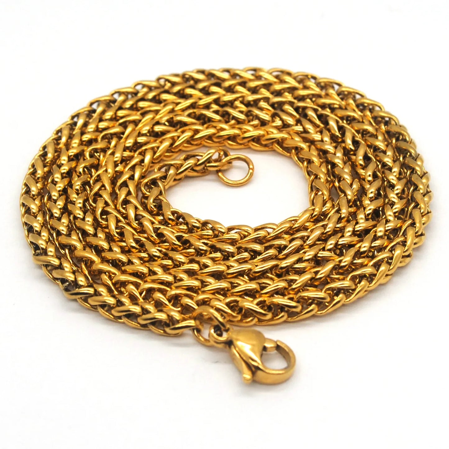 HNSP STAINLESS STEEL SILVER COLOR TWIST ROPE CHAIN NECKLACE FOR MEN Women HIP HOP PUNK Jewelry Accessories 3/4/5/6/8MM Thick
