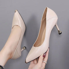 Formal Shoes for Women High Heels on Heeled Normal Leather Casual Ladies