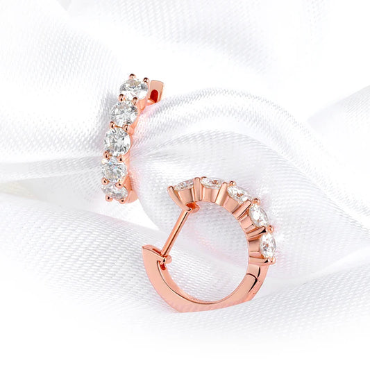 Smyoue Each 0.2CT 3.5mm Certified All Moissanite Hoop Earrings for Women Classic Sparkly Bridal Jewelry Pure 925 Plated 18K