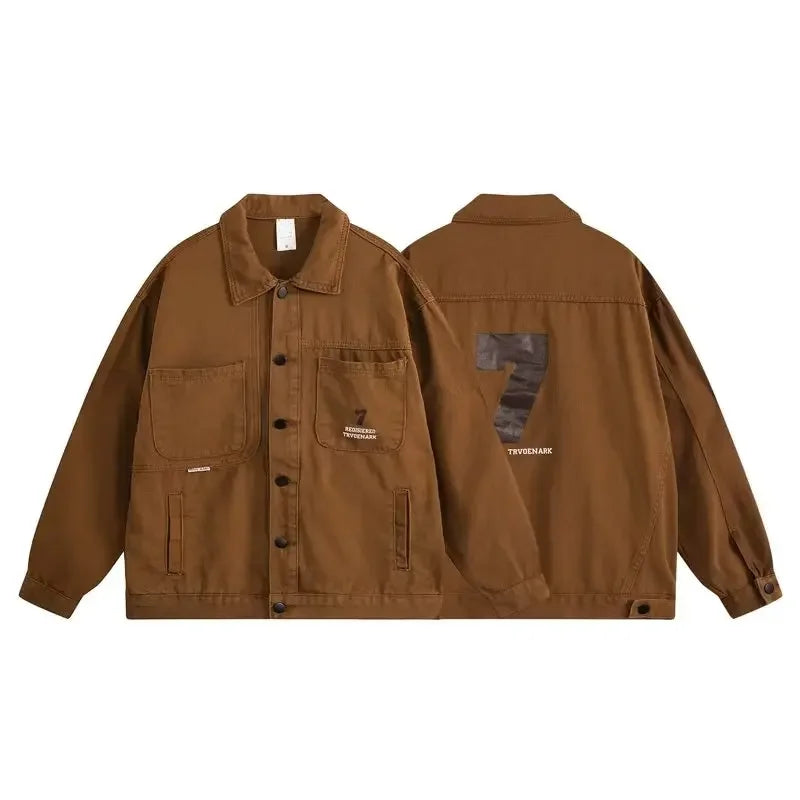 Japanese Denim Jacket New American Streetwear Vintage Autumn Casual Outwear